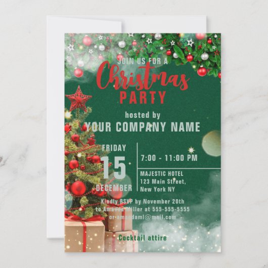Seizoensgebonden uitnodiging voor kerstfeestdagen (Voorkant)