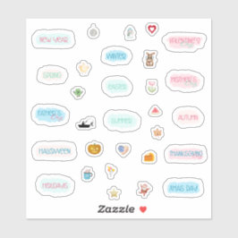 Seizoensgebonden vakantiepanner en journaal sticker