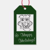 Seizoensgebonden Vierkante Foto met Groet Groen Cadeaulabel (Voorkant)