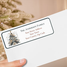 Seizoensgebonden Waterverf Boho Feathers kerstboom Etiket