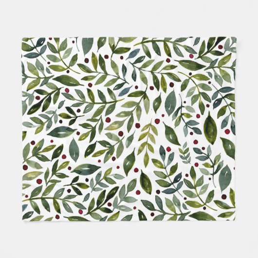Seizoensgebonden waterverf en bessen fleece deken (Voorkant (Horizontaal))