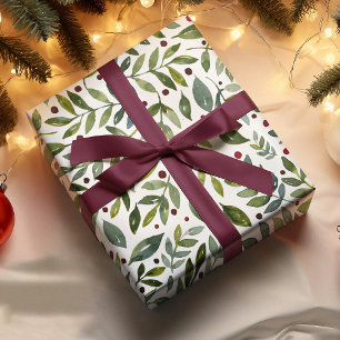 Seizoensgebonden waterverf en bessen inpakpapier vel