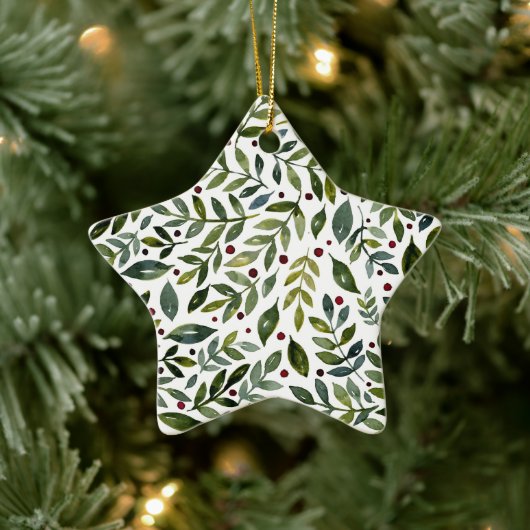 Seizoensgebonden waterverf en bessen keramisch ornament (Boom)