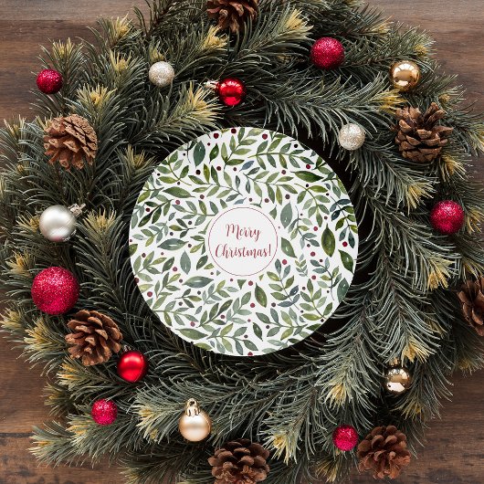 Seizoensgebonden waterverf en bessen ronde sticker