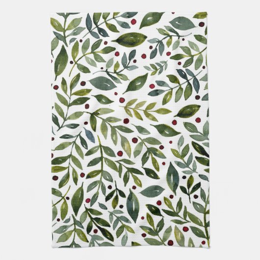 Seizoensgebonden waterverf en bessen theedoek (Verticaal)