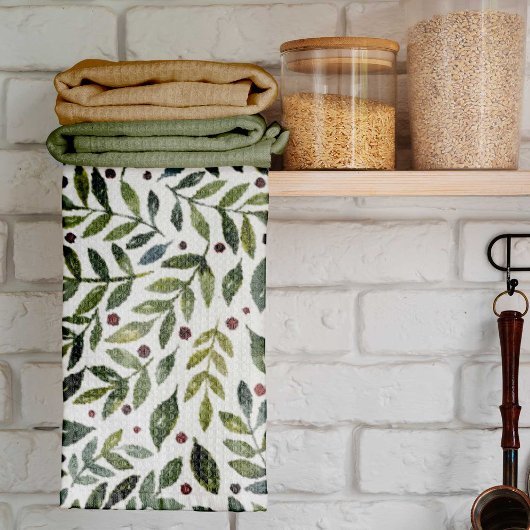 Seizoensgebonden waterverf en bessen theedoek