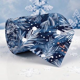 Seizoensgebonden Winter Blauw Patroon Necktie Knoo Stropdas