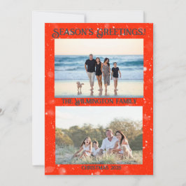 Seizoensgebonden Zeer Vrolijke Familie Foto Kerst  Kaart