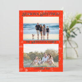 Seizoensgebonden Zeer Vrolijke Familie Foto Kerst Kaart