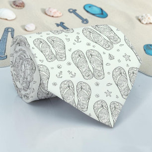 Seizoensgebonden zomer flip flop patroon nekband t stropdas