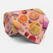 Seizoensgebonden Zomer Fruit Aangepaste Das (Opgerold)