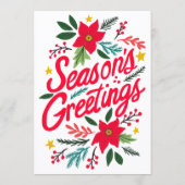 SEIZOENSGREETINGS Kerstmis Aangepaste Feestdag Menu (Achterkant)