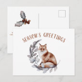 SeizoensGreetings Red Fox KerstGreenery Briefkaart (Voorkant / Achterkant)