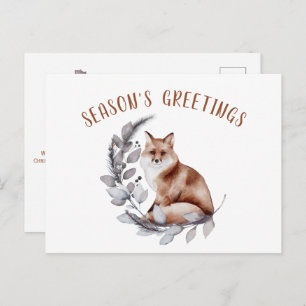SeizoensGreetings Red Fox KerstGreenery Briefkaart