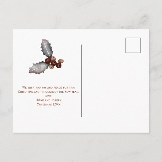 SeizoensGreetings Red Fox KerstGreenery Briefkaart (Achterkant)