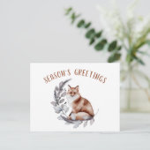 SeizoensGreetings Red Fox KerstGreenery Briefkaart (Staand voorkant)