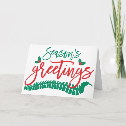 Seizoensgriet en Holly Chiropractic Feestdagen Kaart (Voorkant)