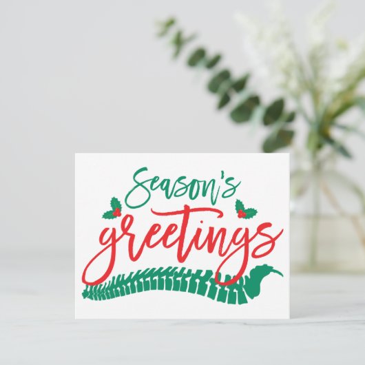Seizoensgriet en Holly Chiropractic Feestdagenkaart (Staand voorkant)