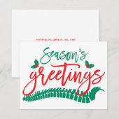 Seizoensgriet en Holly Chiropractic Feestdagenkaart (Voorkant / Achterkant)