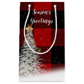 Seizoensgrietboom op buffelvlecht klein cadeauzakje (Voorkant)