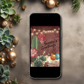 Seizoensgrietcactus en Succulents Kerstmis Feestdagen Kaart