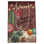 Seizoensgrietcactus en Succulents Kerstmis Medium Cadeauzakje (Achterkant)
