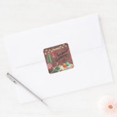 Seizoensgrietcactus en Succulents Kerstmis Vierkante Sticker (Envelop)