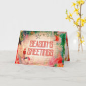 Seizoensgrietensstijl kerstmis kaart (Gele Bloem)