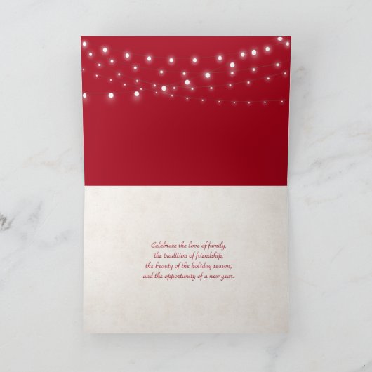 Seizoensgrietenteddybeer met gloeilamp kaart (Binnen)