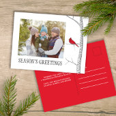 Seizoensgrietings Holiday Winter Red Kardinaal Feestdagenkaart