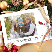 Seizoensgrietings Holiday Winter Red Kardinaal Feestdagenkaart