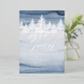 Seizoensgrietscript Winter Forest Business Folie Feestdagenkaart (Staand Voorkant)