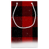 Seizoensgrietsneeuwpoppen op het vacht klein cadeauzakje (Achterkant)