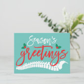 Seizoensgrietspijn en Holly Kerstmis Feestdagenkaart (Staand voorkant)