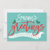 Seizoensgrietspijn en Holly Kerstmis Feestdagenkaart (Voorkant)