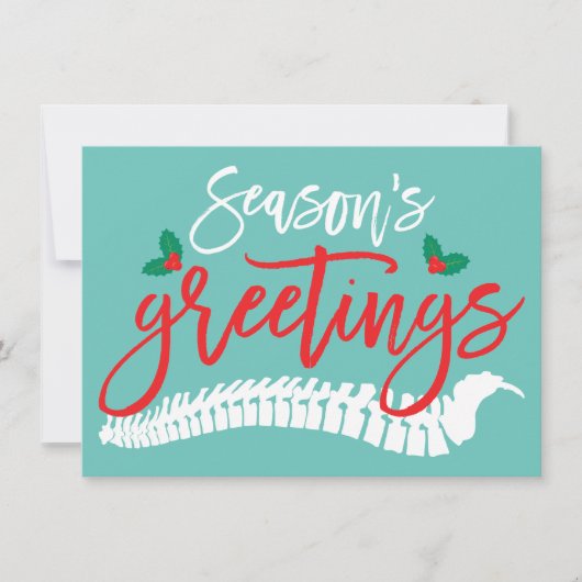 Seizoensgrietspijn en Holly Kerstmis Feestdagenkaart (Voorkant)