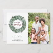 Seizoensgriettenboom met foto's feestdagenkaart (Voorkant)