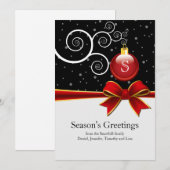 Seizoensgrietversierings- en lintkaart feestdagenkaart (Voorkant / Achterkant)