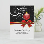 Seizoensgrietversierings- en lintkaart feestdagenkaart (Staand voorkant)