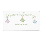 SeizoensGROENEN Ornamenten Papiernaam Markering Etiket (Voorkant)