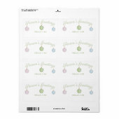 SeizoensGROENEN Ornamenten Papiernaam Markering Etiket (Full Sheet)