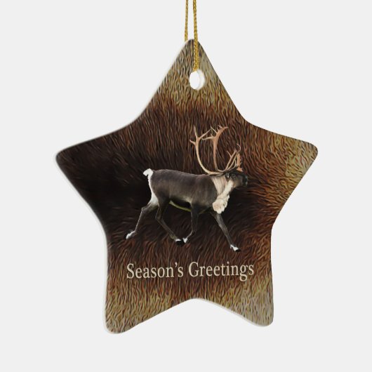 Seizoensgroet - Bull Cariou (rendier) Keramisch Ornament (Rechts)