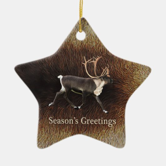 Seizoensgroet - Bull Cariou (rendier) Keramisch Ornament (Voorkant)