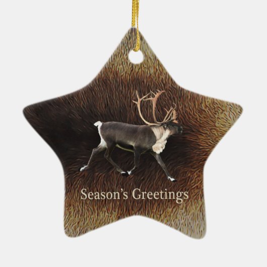 Seizoensgroet - Bull Cariou (rendier) Keramisch Ornament (Achterkant)