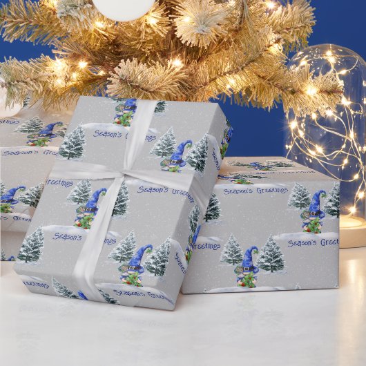 Seizoensgroet Kerst Gnome Cadeaupapier (Feestdagen)