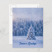 Seizoensgroet Kerstboom Sneeuw Feestdagenkaart (Voorkant / Achterkant)