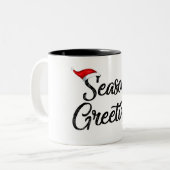 Seizoensgroet Tweekleurige Koffiemok (Voorkant links)
