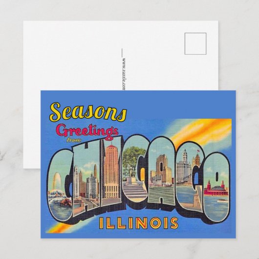Seizoensgroet vanuit Chicago  Briefkaart (Voorkant / Achterkant)