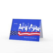 Seizoensgroeten. Aangepast jaar voor patriottisch 