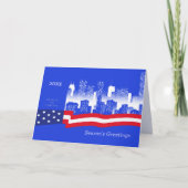 Seizoensgroeten. Aangepast jaar voor patriottisch  Feestdagen Kaart (Voorkant)